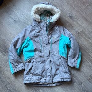 Gerry Kid’s Girls 3 in 1 ski snow jacket outdoors EUC Teal Grey SZ  M 7/8